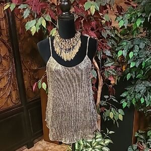 Paper Crane Elegant Metallic Gold & Black Top Size: M